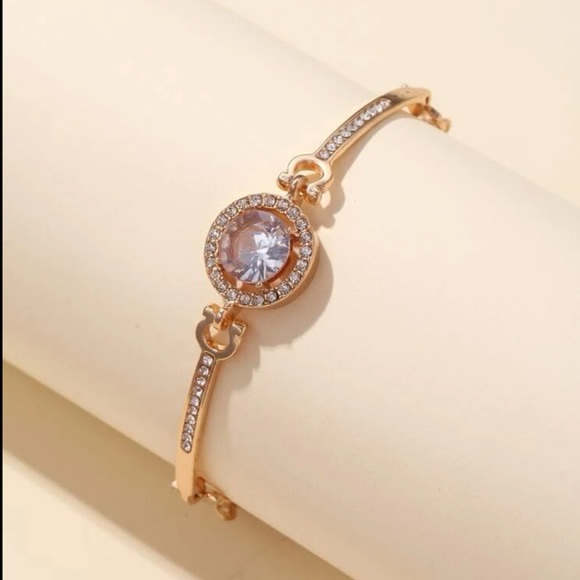 Cubic Zirconia Gold Tennis Bracelet - Picture 6 of 6